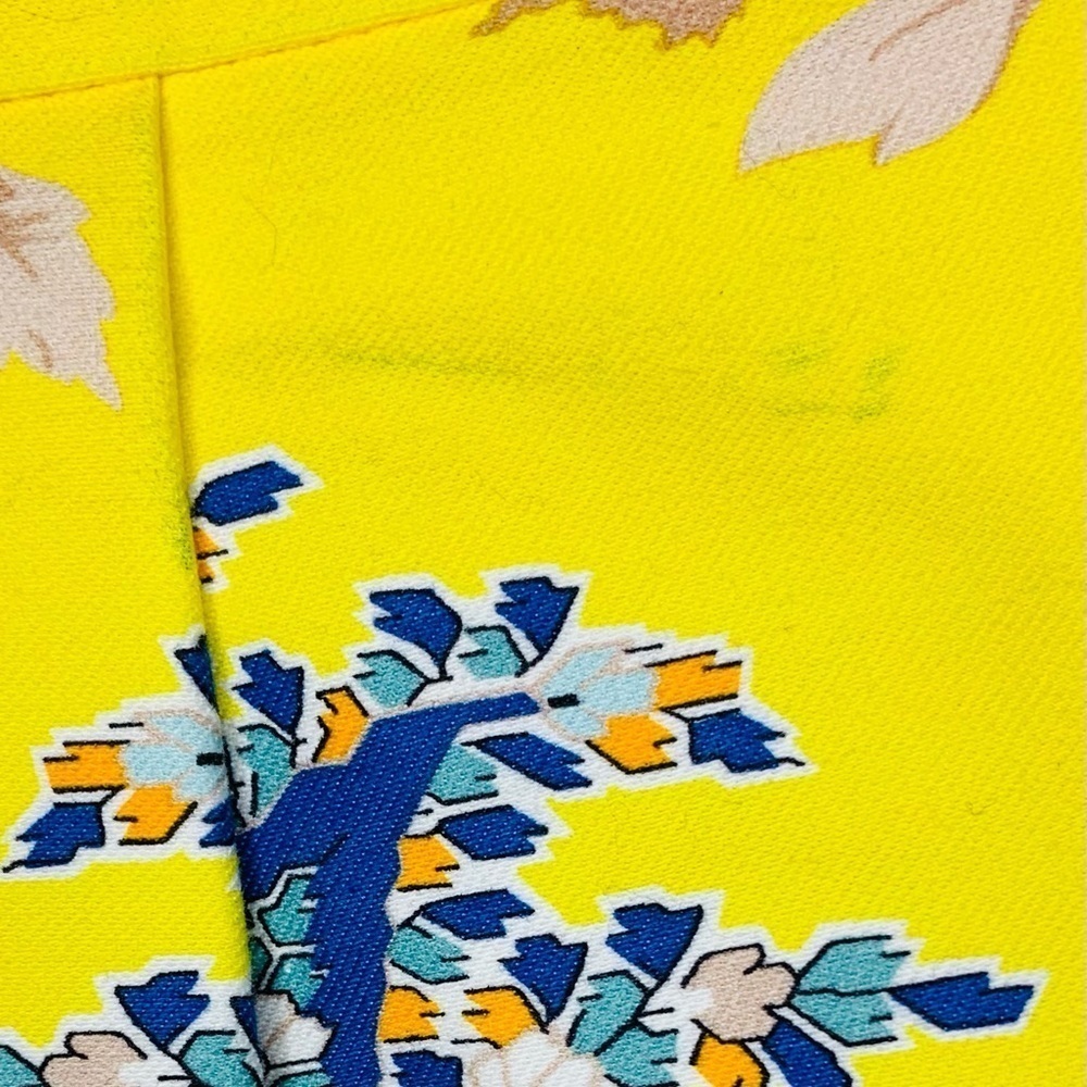 MSGM Milano Yellow Floral Print Cotton Mini Skirt US SZ 6 / IT 40! - Picture 8 of 11